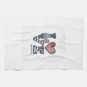 Patriotic Grandma Life Love Vintage Shirt Design_1 Kitchen Towel