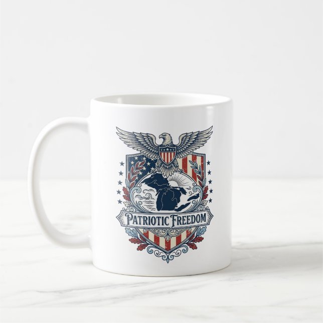 Patriotic Great Lakes Pride Vector Graphic Tee_1 Coffee Mug (Left)
