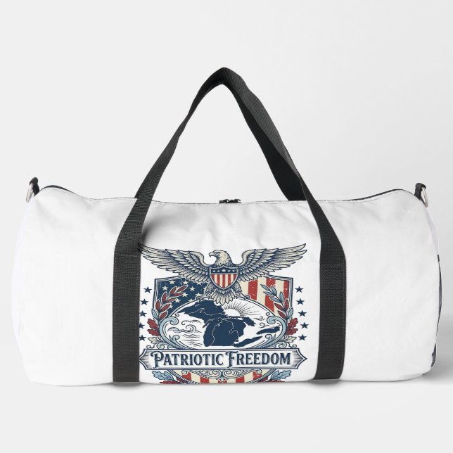 Patriotic Great Lakes Pride Vector Graphic Tee_1 Duffle Bag (Front)