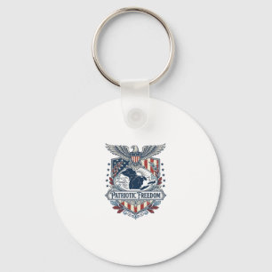 Patriotic Great Lakes Pride Vector Graphic Tee_1 Keychain