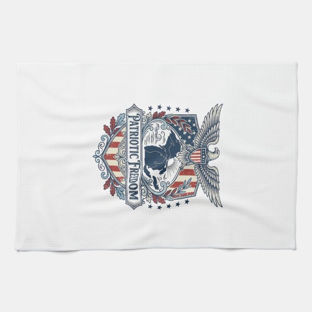Patriotic Great Lakes Pride Vector Graphic Tee_1 Kitchen Towel (Horizontal)