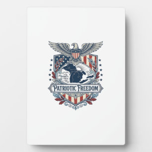 Patriotic Great Lakes Pride Vector Graphic Tee_1 Plaque
