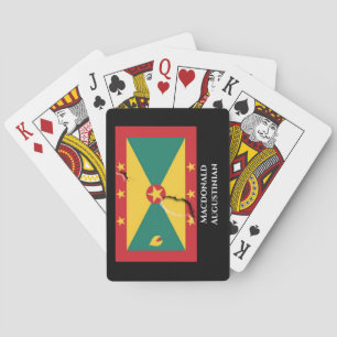 Patriotic GRENADA CARRIACOU FLAG MAP Personalized Playing Cards