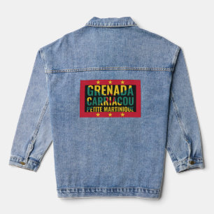 Patriotic GRENADA FLAG Denim Jacket