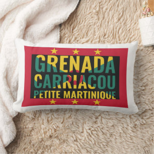 Patriotic GRENADA Flag Lumbar Pillow