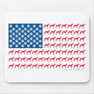 Patriotic Greyhound Dog Mouse Pad