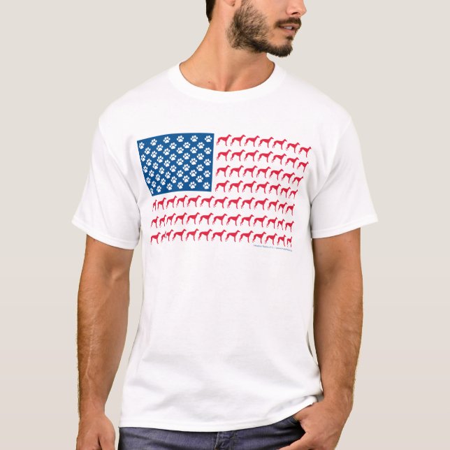 Patriotic Greyhound Dog T-Shirt (Front)