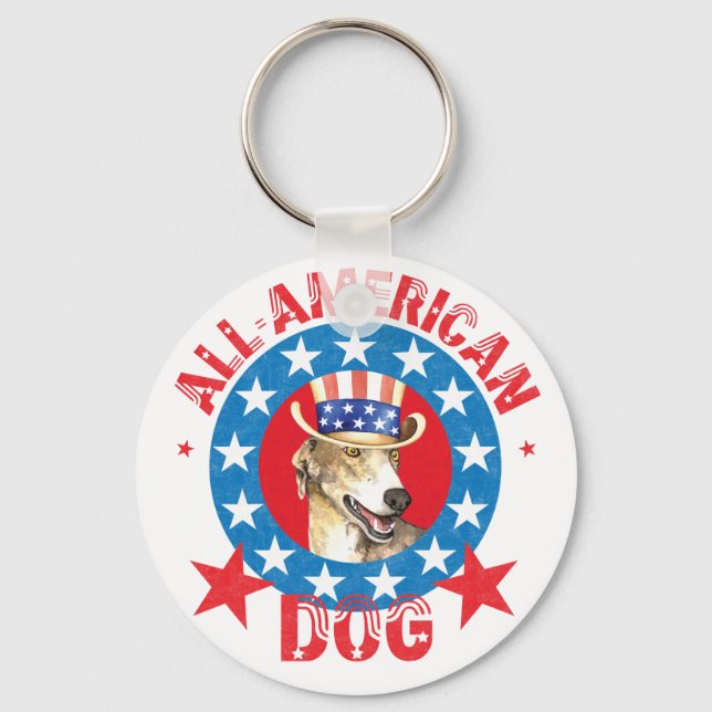 Patriotic Greyhound Keychain (Front)