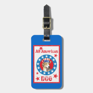 Patriotic Greyhound Luggage Tag