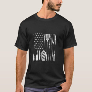 Patriotic Grilling BBQ Utensil US Flag Pitmaster B T-Shirt