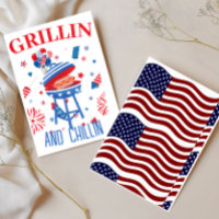 Patriotic grilling hotdog 4th of july