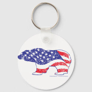 Patriotic-Grizzly-distress Keychain