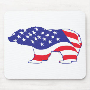 Patriotic-Grizzly Mouse Pad