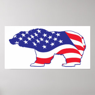 Patriotic-Grizzly Poster