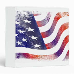 Patriotic Grunge Style Faded American Flag Binder