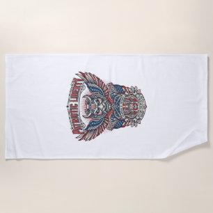 Patriotic Guardian Mask Freedom Military Inspired Beach Towel