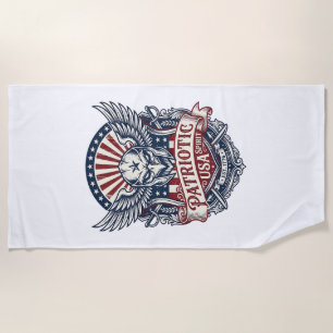 Patriotic Guardian Mask Freedom Military Inspired Beach Towel