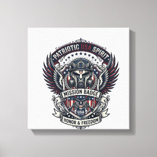 Patriotic Guardian Mask Freedom Military Inspired  Canvas Print
