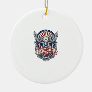 Patriotic Guardian Mask Freedom Military Inspired Ceramic Ornament