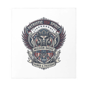 Patriotic Guardian Mask Freedom Military Inspired  Notepad