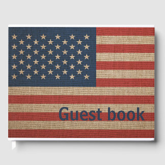 Patriotic Guest book with USA american flag