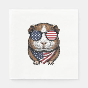 Patriotic Guinea Pig Vintage Engraving Napkin