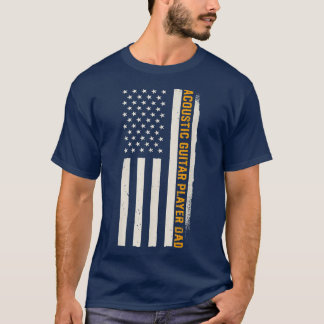 Patriotic Guitarist Musician Acoustic Guitar Playe T-Shirt