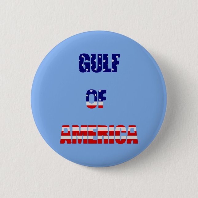patriotic gulf of america flag red white blue 2 inch round button (Front)