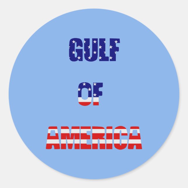 patriotic gulf of america flag red white blue classic round sticker (Front)