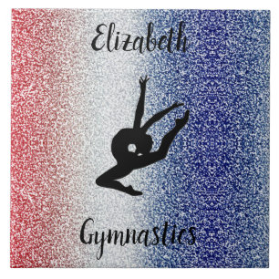 Patriotic Gymnastics Personalized Ceramic Tile