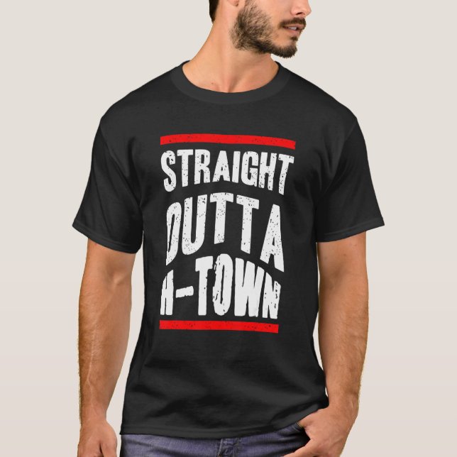 Patriotic H Town Houston Pride  Hometown Souvenir T-Shirt (Front)