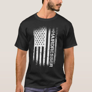 Patriotic Hairdresser With American Flag T-Shirt