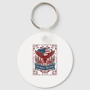 Patriotic Halloween Vector Graphic Tee Keychain