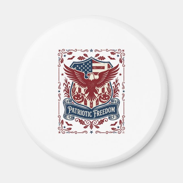 Patriotic Halloween Vector Graphic Tee Magnet (Front)