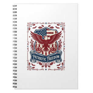 Patriotic Halloween Vector Graphic Tee Notebook