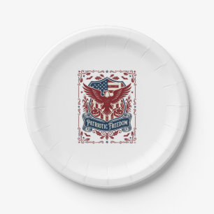 Patriotic Halloween Vector Graphic Tee Paper Plate