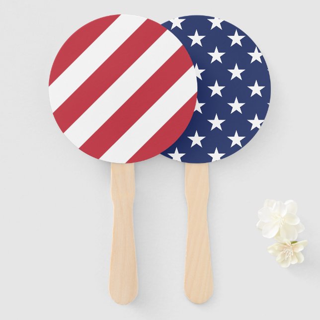 Patriotic Hand Fan - US Flag (Front and Back)