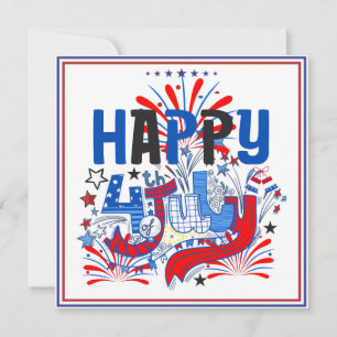 Patriotic Happy 4th of July Celebration Design Invitation