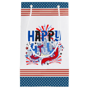 Patriotic Happy 4th of July Celebration Design Small Gift Bag