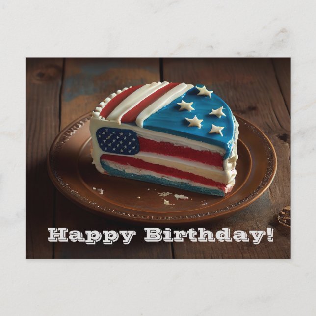 Patriotic Happy Birthday Postcard (Front)