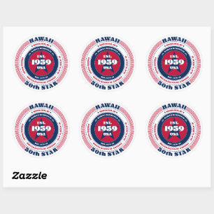 Patriotic Hawaii Circle Design Sticker
