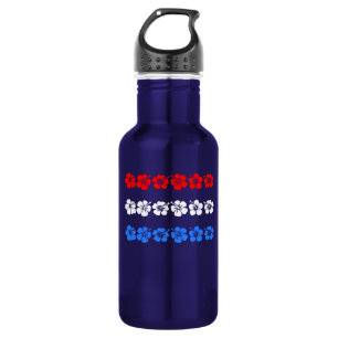 Patriotic Hawaiian USA Red White Blue Aloha Bands 532 Ml Water Bottle