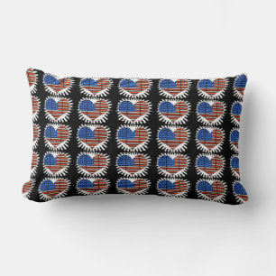 Patriotic Heart American Flag Lumbar Pillow