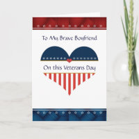 Patriotic Heart Boyfriend Veterans Day Card