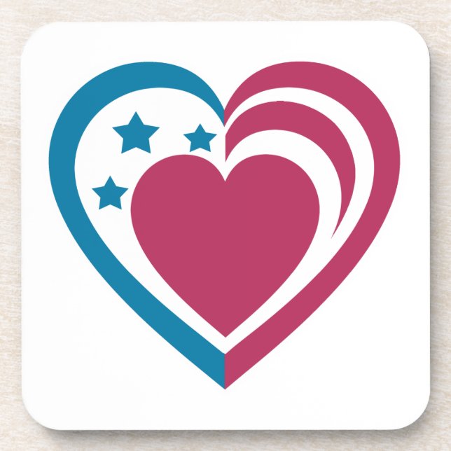 Patriotic Heart Coaster (Front)