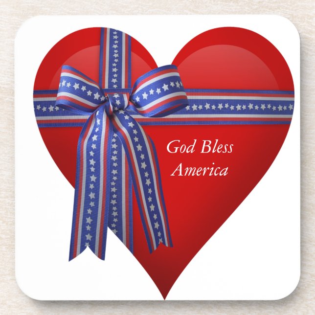 Patriotic Heart graphic Coaster (Front)