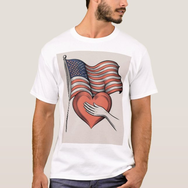 Patriotic Heart T-Shirt Design (Front)