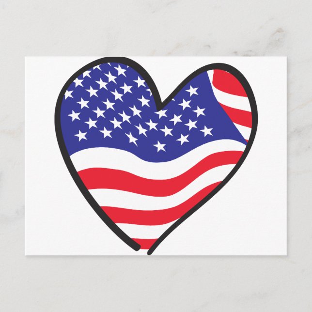 Patriotic Heart - USA Flag Postcard (Front)