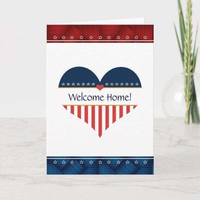 Patriotic Heart Welcome Accueil Carte de voeux (Devant)
