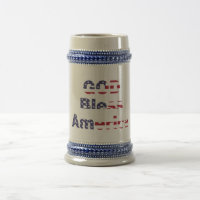 Patriotic Heritage Beer Stein - Bold God Bless USA